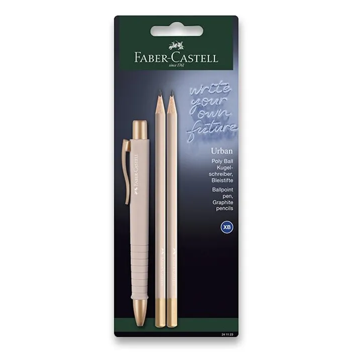 Główne zdjęcie produktu Kuličkové pero Faber-Castell Poly Ball Urban Gold sada, 3 ks, pale rose