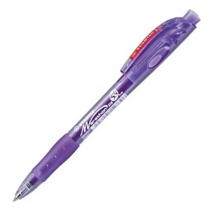 Główne zdjęcie produktu Kuličkové pero "Marathon", fialová 0,4mm, stiskací mechanismus, STABILO