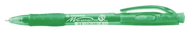 Główne zdjęcie produktu Kuličkové pero "Marathon", zelená, 0,4mm, stiskací mechanismus, STABILO