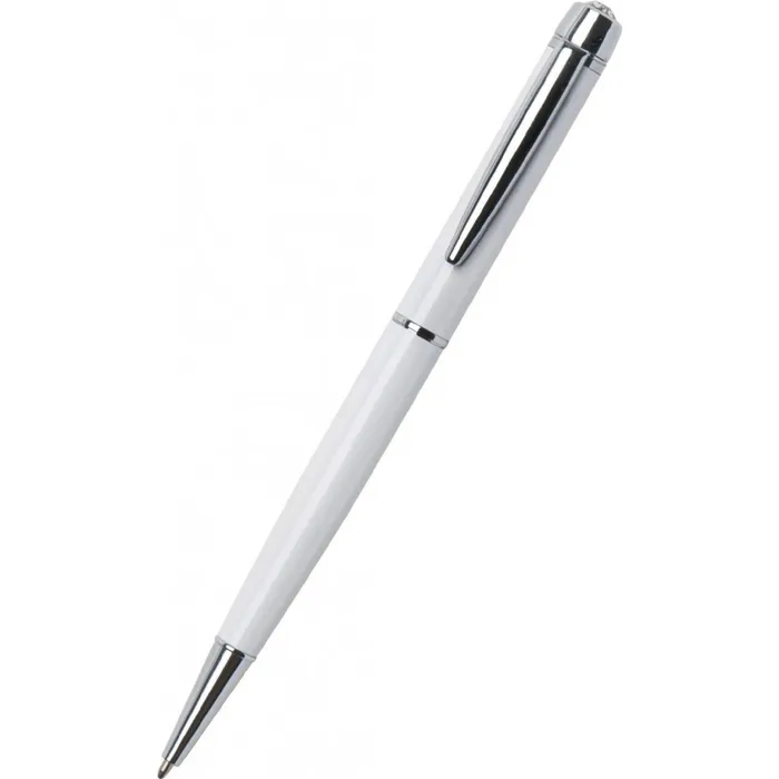 Główne zdjęcie produktu Kuličkové pero s bílými krystaly "Lily Pen-MADE WITH SWAROVSKI ELEMENTS", bílá, 13 cm,