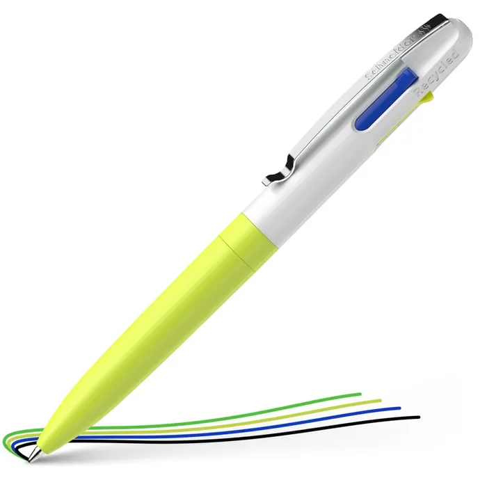Główne zdjęcie produktu Kuličkové pero Schneider Take 4 Neon - neonově žlutá/bílá