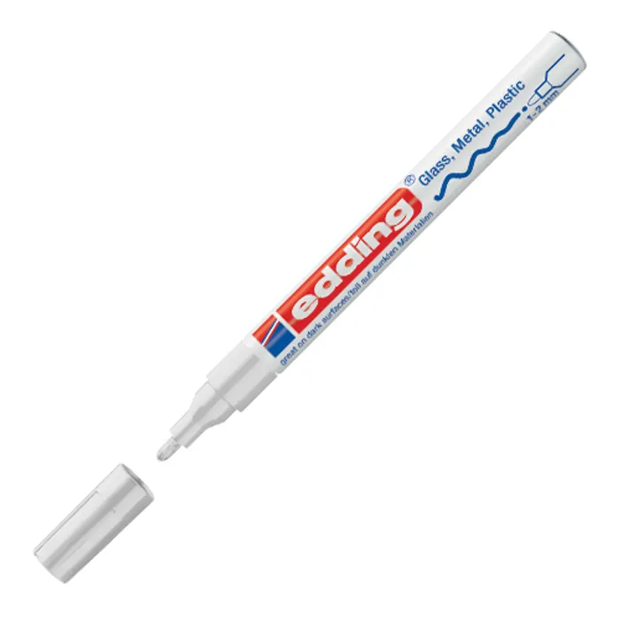 Główne zdjęcie produktu Lakový popisovač "751", bílá, 1-2mm, EDDING