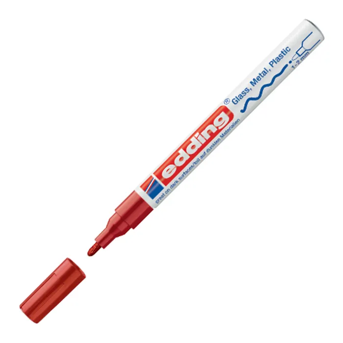 Główne zdjęcie produktu Lakový popisovač "751", červená, 1-2mm, EDDING