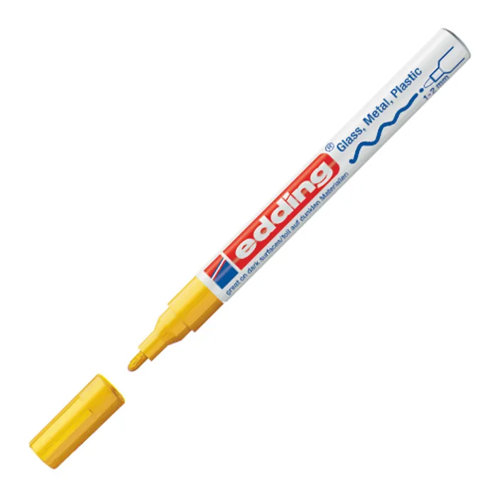 Główne zdjęcie produktu Lakový popisovač "751", žlutá, 1-2mm, EDDING