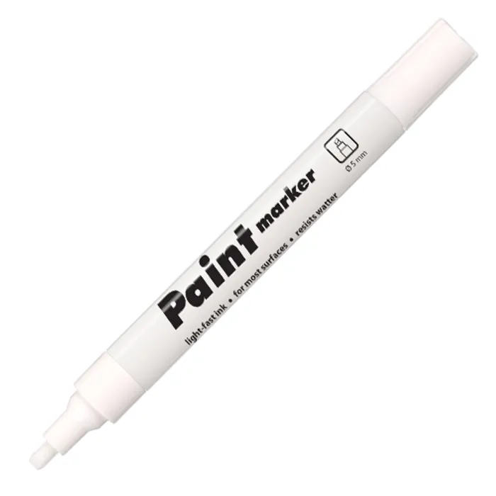Główne zdjęcie produktu Lakový značkovač bílý 2–5 mm na kov, sklo a plast Centropen 9100