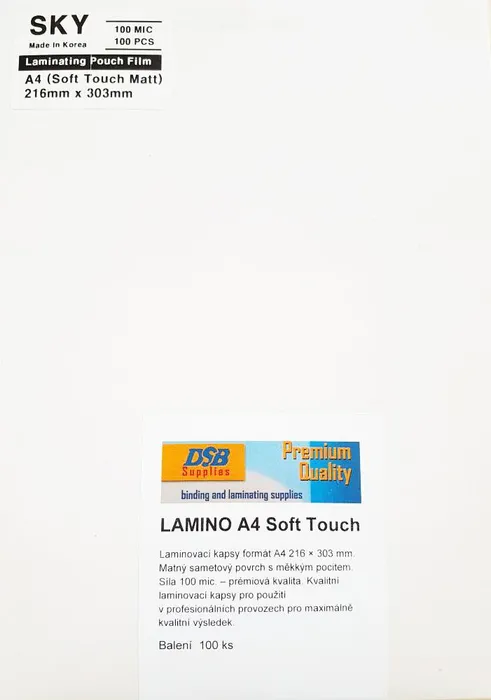 Główne zdjęcie produktu Laminovací fólie A4-100 mic. Matné Soft Touch