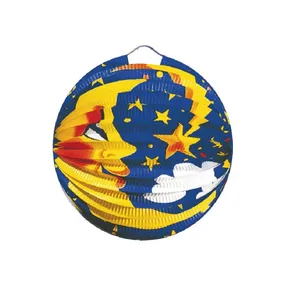Lampion papierowy kulisty Księżyc średnica 24cm [1 szt]