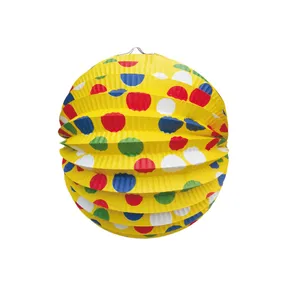 Lampion papierowy kulisty Party żółty średnica 24cm [1 szt.]