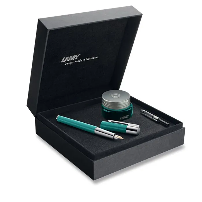 Główne zdjęcie produktu Lamy Scala Majestic Jade LE plnicí pero, dárková sada s inkoustem, hrot F