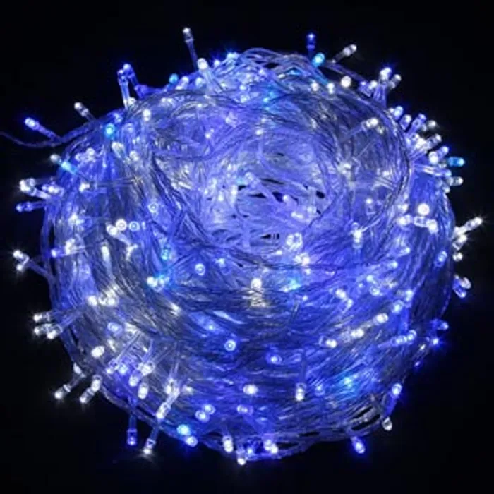 Główne zdjęcie produktu LED osvětlení, řetěz, 10m, 220-240 V (50-60Hz), 6W, modrá, transparentní kabel, 30000h, 1