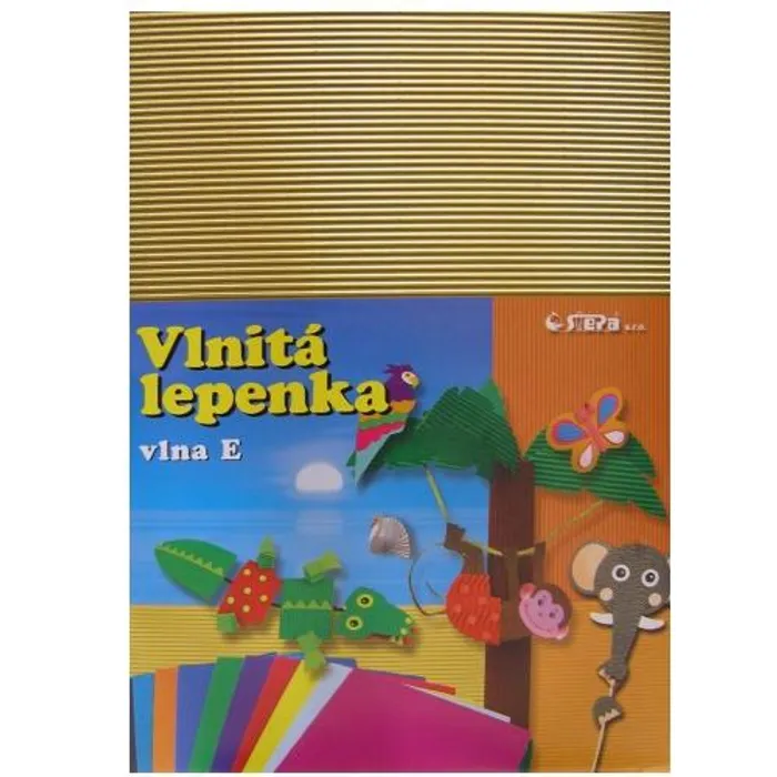Główne zdjęcie produktu Lepenka E-Welle 260g 34,5 x 24,5cm rovná-zlatá 10 listů