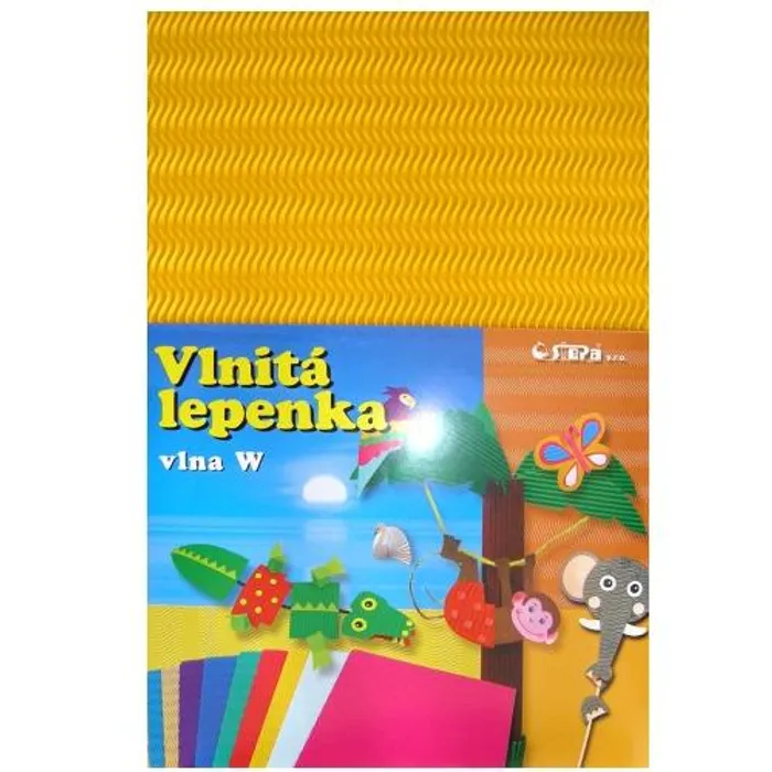 Główne zdjęcie produktu Lepenka W-Welle 260g 34,5 x 24,5cm zvlněná-žlutá 10 listů