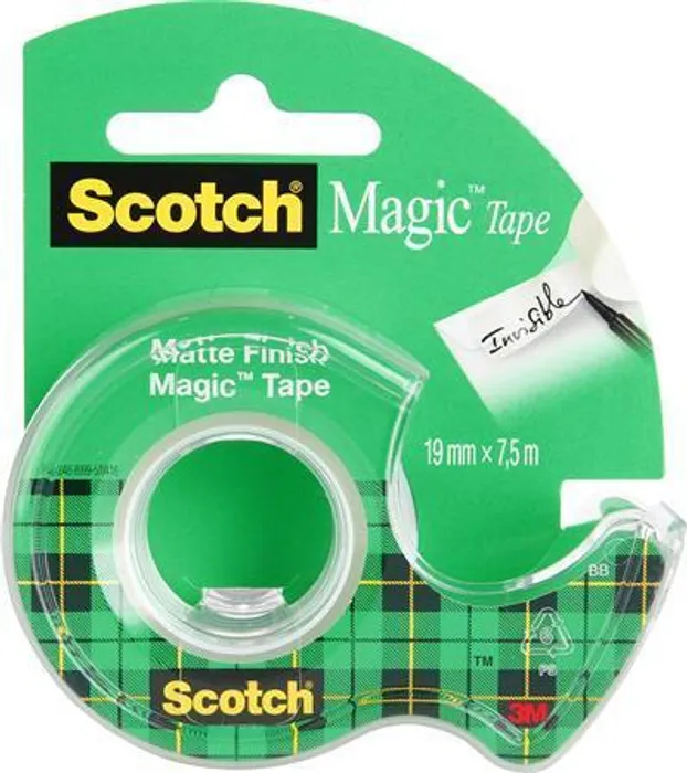 Główne zdjęcie produktu Lepicí páska, s odvíječem, 19mm x 7,5m, 3M/SCOTCH "Magic Tape"