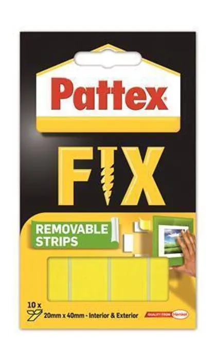 Główne zdjęcie produktu Lepicí proužky "Pattex Fix", oboustranné, lze odstranit, 20 x 40 mm, HENKEL
