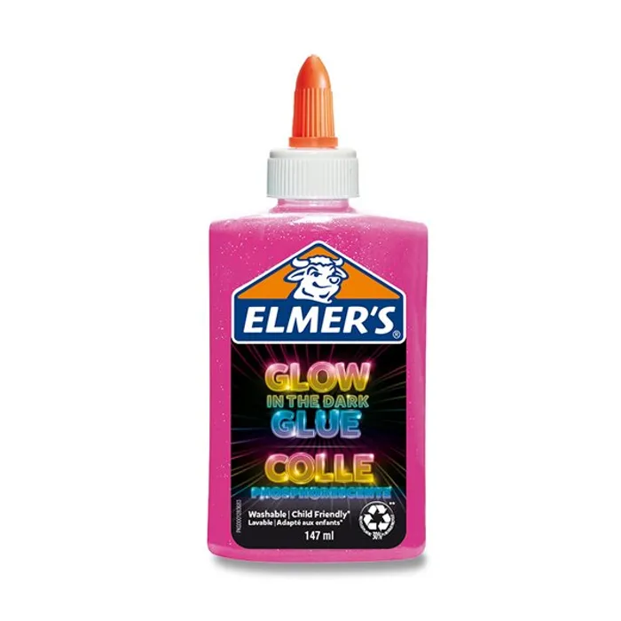 Główne zdjęcie produktu Lepidlo ELMER´S Glow in Dark Glue 147 ml,růžové