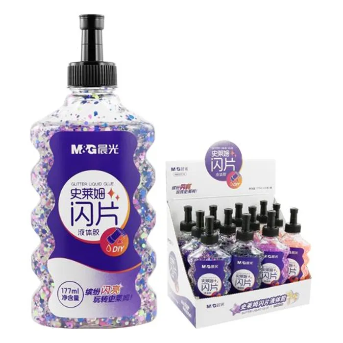 Główne zdjęcie produktu Lepidlo Glitter M&G 177 ml, mix barev
