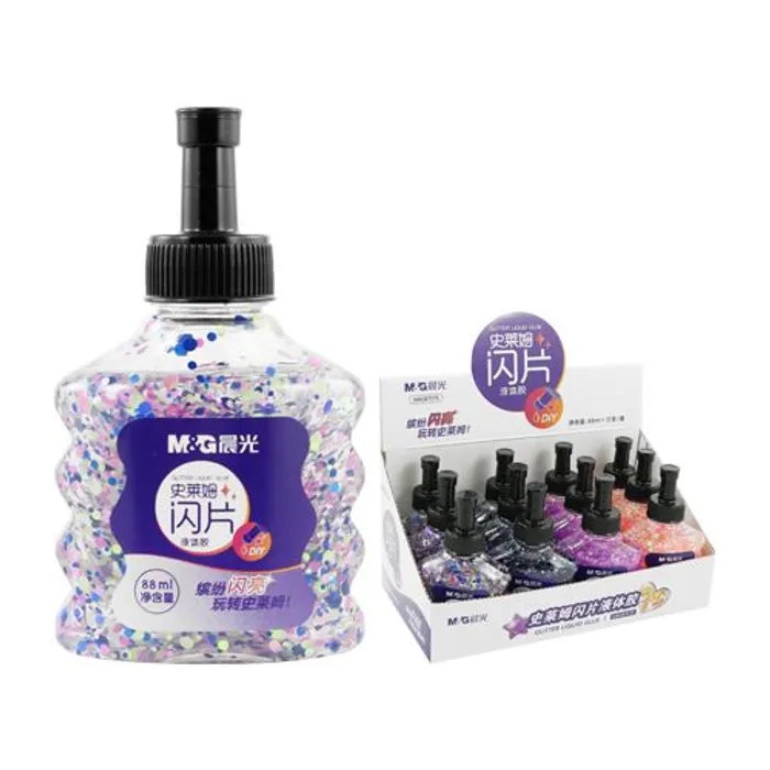 Główne zdjęcie produktu Lepidlo Glitter M&G 88 ml, mix barev