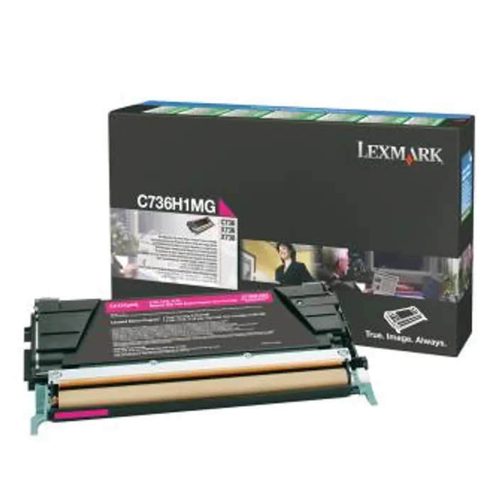 Główne zdjęcie produktu Lexmark originální toner C736H1MG, magenta, 10000str., high capacity, return, Lexmark C73
