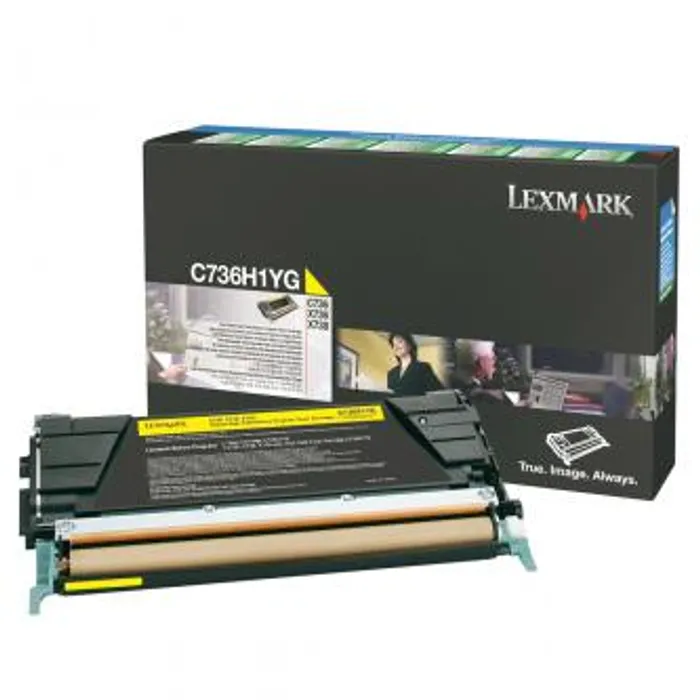 Główne zdjęcie produktu Lexmark originální toner C736H1YG, yellow, 10000str., high capacity, return, Lexmark C736