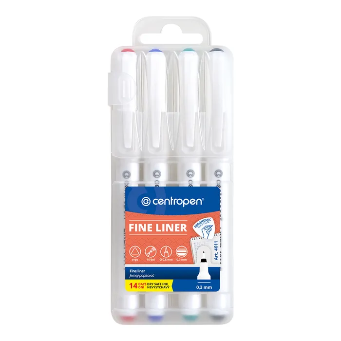 Główne zdjęcie produktu Liner CENTROPEN 4611 sada 4 ks 0,3 mm