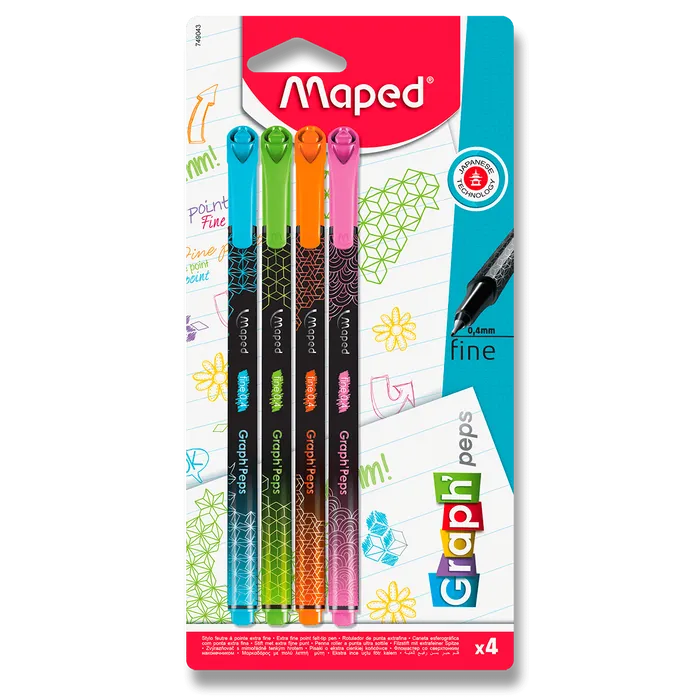 Główne zdjęcie produktu Liner Maped Graph´Peps Deco 4 ks, pastelové barvy