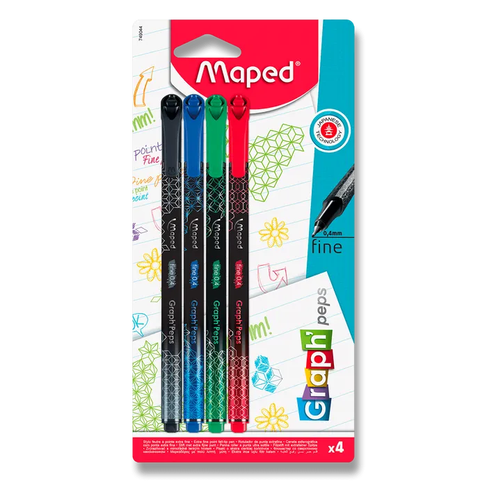 Główne zdjęcie produktu Liner Maped Graph´Peps Deco 4 ks, základní barvy