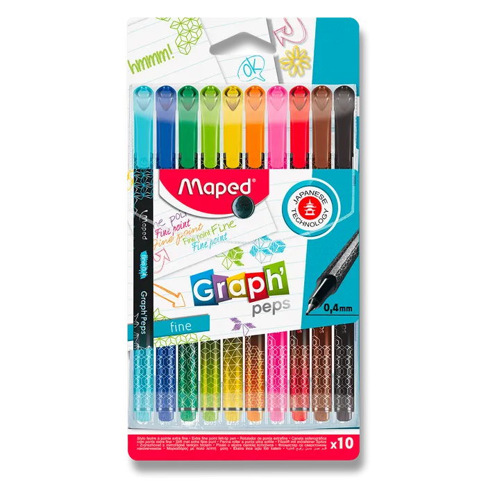 Główne zdjęcie produktu Liner Maped Graph´Peps Deco sada 10 barev