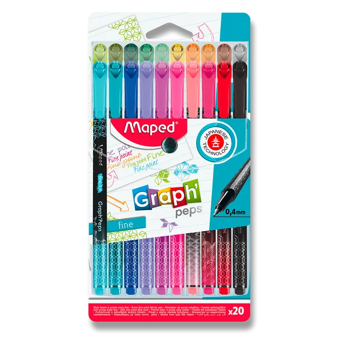 Główne zdjęcie produktu Liner Maped Graph´Peps Deco sada 20 barev