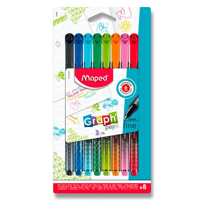 Główne zdjęcie produktu Liner Maped Graph´Peps Premium - sada, 8 ks