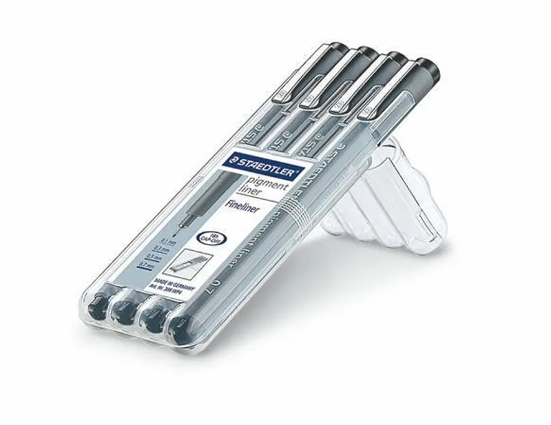 Główne zdjęcie produktu Liner "Pigment Liner", sada, černá, STAEDTLER