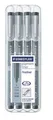 Liner Pigment Liner, zestaw, czarny, STAEDTLER