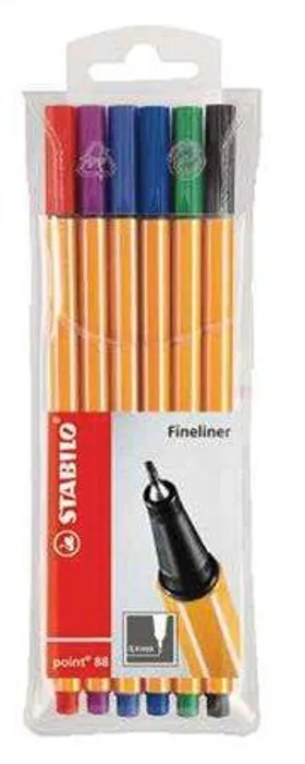 Główne zdjęcie produktu Liner "Point 88", 6 barev, 0,4mm, STABILO