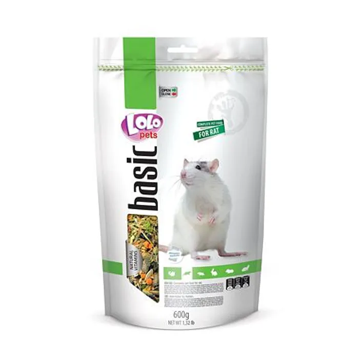 Główne zdjęcie produktu LOLO BASIC kompletní krmivo pro potkany 600 g Doypack