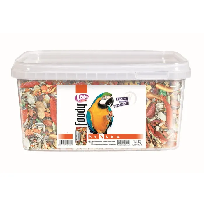 Główne zdjęcie produktu LOLO BASIC kompl.krmivo pro velké papoušky 3L/1,5kg kyblík