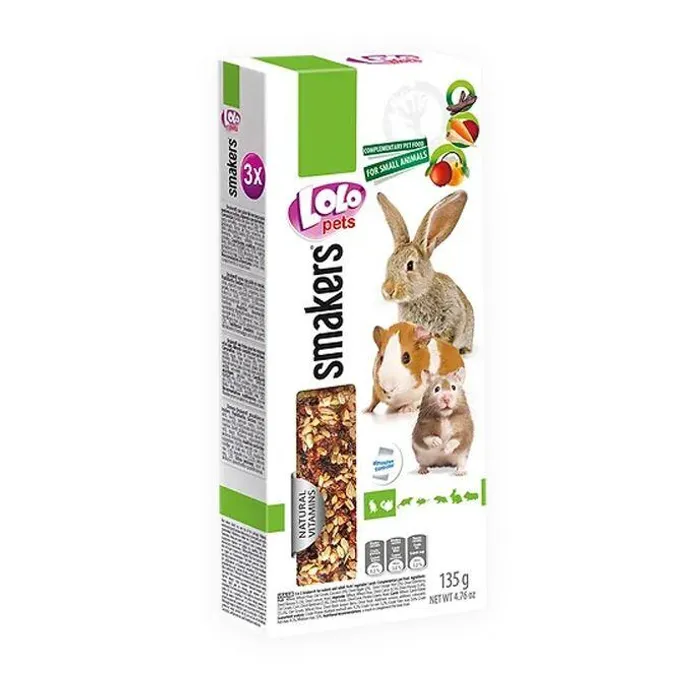 Główne zdjęcie produktu LOLO SMAKERS 3v1 klasy ovoce/zelenina/carob pro hlodavce 135 g