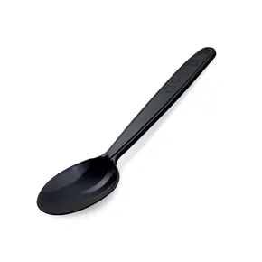 Łyżka (PP) wielokrotnego użytku czarny 18,5cm [50 szt]