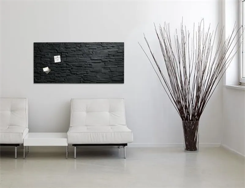 Główne zdjęcie produktu Magnetická skleněná tabule "Artverum® ", textura břidlice, 91x46cm, SIGEL