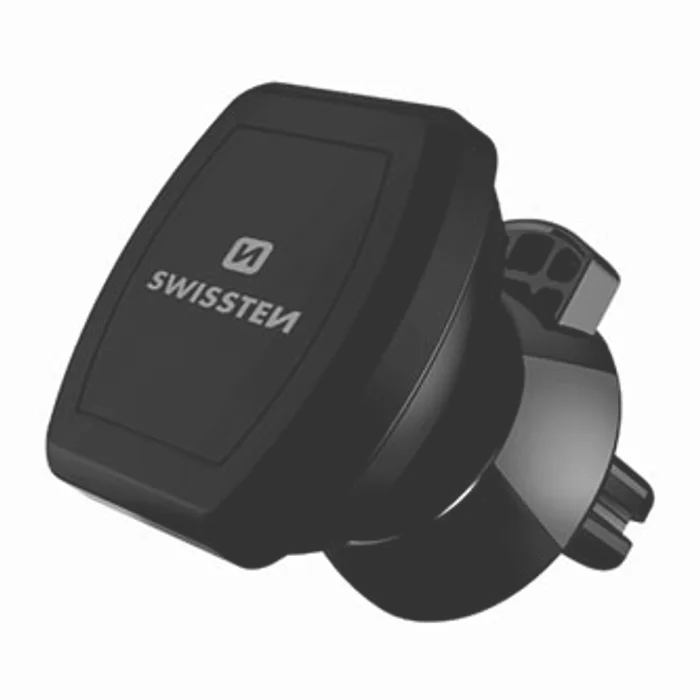 Główne zdjęcie produktu Magnetický držák mobilu(GPS) Swissten do auta, černý, plast, do ventilace, kloubový, čern