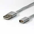 USB kabel (2.0), USB A M - magnetyczna końcówka, 1m, srebrny, yy