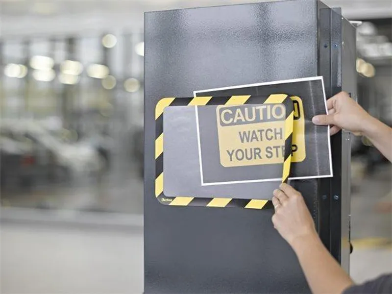 Główne zdjęcie produktu Magnetický obal "Magneto Safety", červená-bílá, samolepící, A4, TARIFOLD [2 ks]