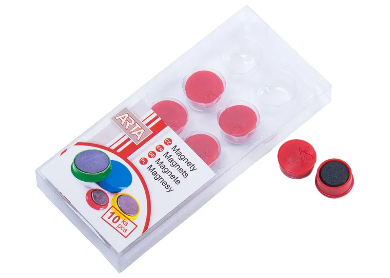 Główne zdjęcie produktu Magnety ARTA průměr 16mm, červené (10ks v balení)