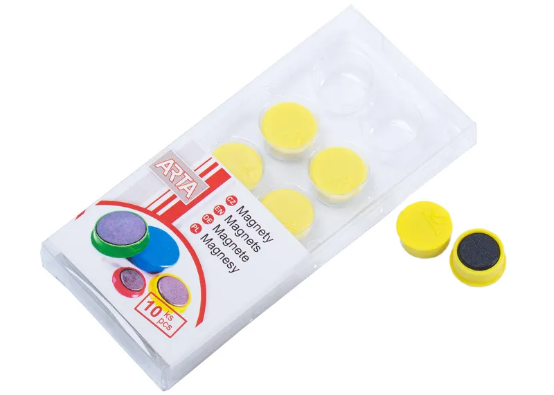 Główne zdjęcie produktu Magnety ARTA průměr 16mm, žluté (10ks v balení)