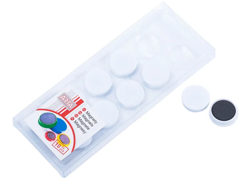 Główne zdjęcie produktu Magnety ARTA průměr 25mm, bílé (10ks v balení)