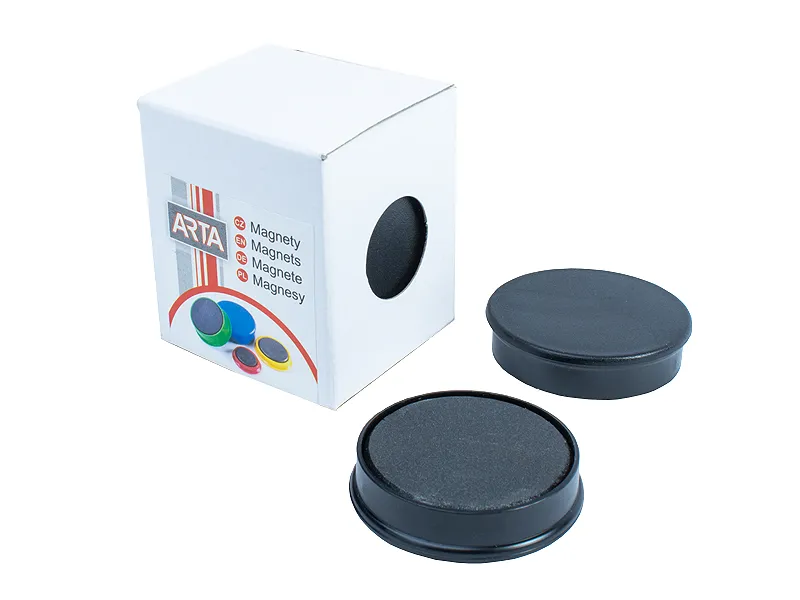 Główne zdjęcie produktu Magnety ARTA průměr 40mm, černé (4ks v balení)