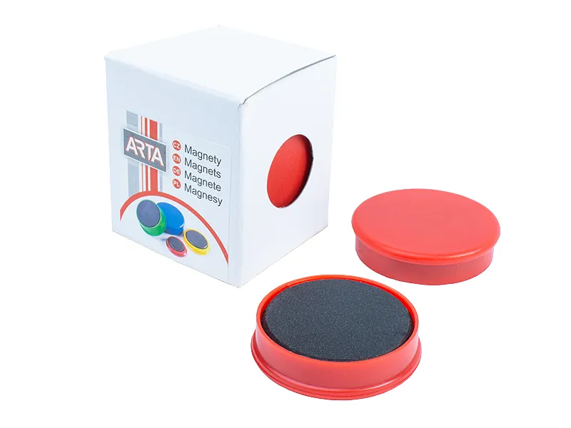 Główne zdjęcie produktu Magnety ARTA průměr 40mm, červené (4ks v balení)