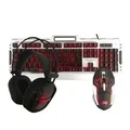 Marvo CM303, zestaw klawiatura + mysz i słuchawki dla graczy, US, do gry, membranowa rodzaj przewodowa (USB), czarno-srebrna, podś
