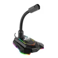 Następne zdjęcie produktu Marvo, do gry mikrofon, MIC-05, regulacja głosności, czarny, Rainbow LED, uchwyt na telefon