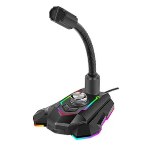 Marvo, do gry mikrofon, MIC-05, regulacja głosności, czarny, Rainbow LED, uchwyt na telefon