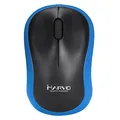 Marvo Mysz DWM100BL, 1000DPI, 2.4 [GHz], optyczna, 3kl., bezprzewodowa, czarno-niebieski, 1 szt AAA, biurowy