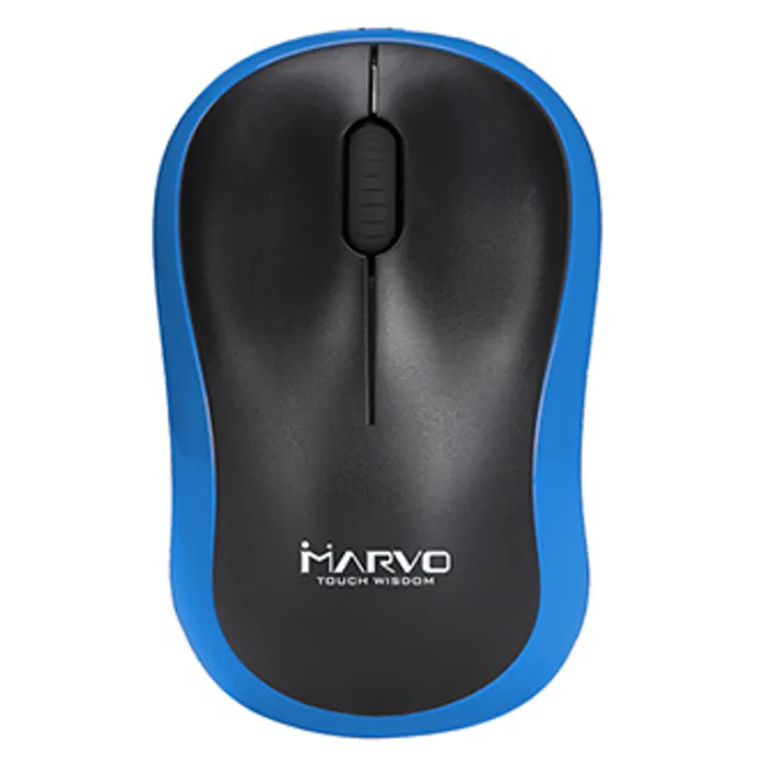 Główne zdjęcie produktu Marvo Myš DWM100BL, 1000DPI, 2.4 [GHz], optika, 3tl., 1 kolečko, bezdrátová, černo-modrá,